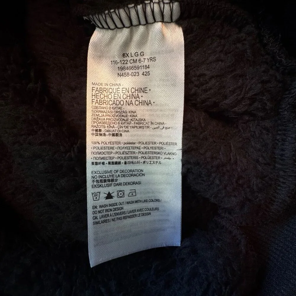 NIKE Cozy Faux Fur Fleece Set Girls 6-7 6X NWT Black Sweat Suit NEW Pants Hoodie - Picture 7 of 16